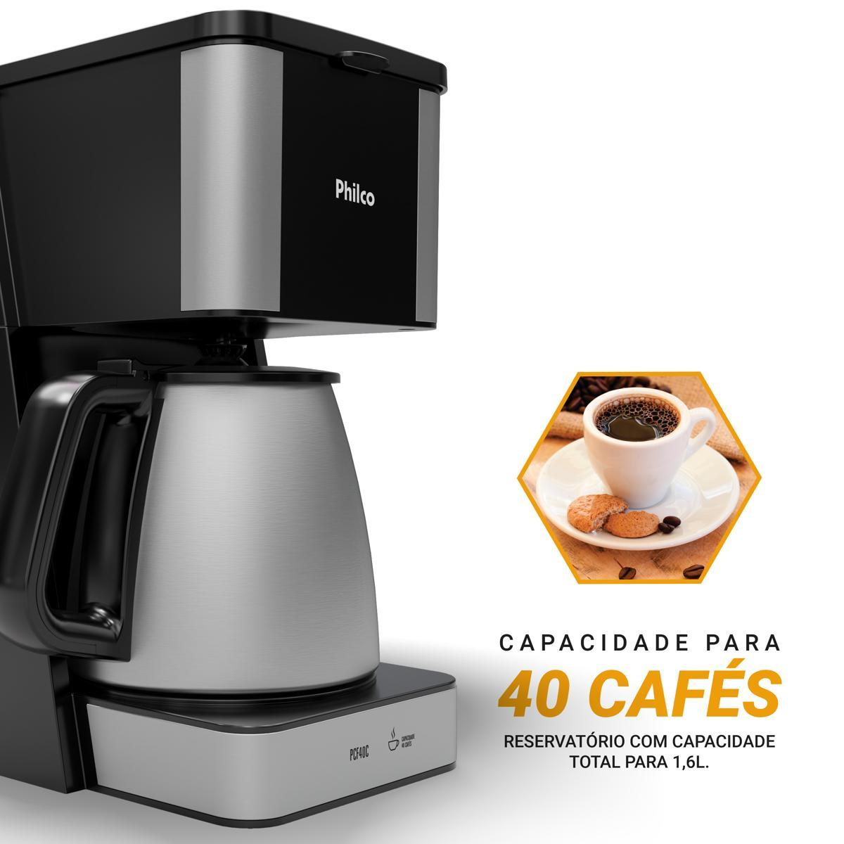 Cafeteira Philco PCF40C Inox 40 Cafezinhos 1,6L 950W