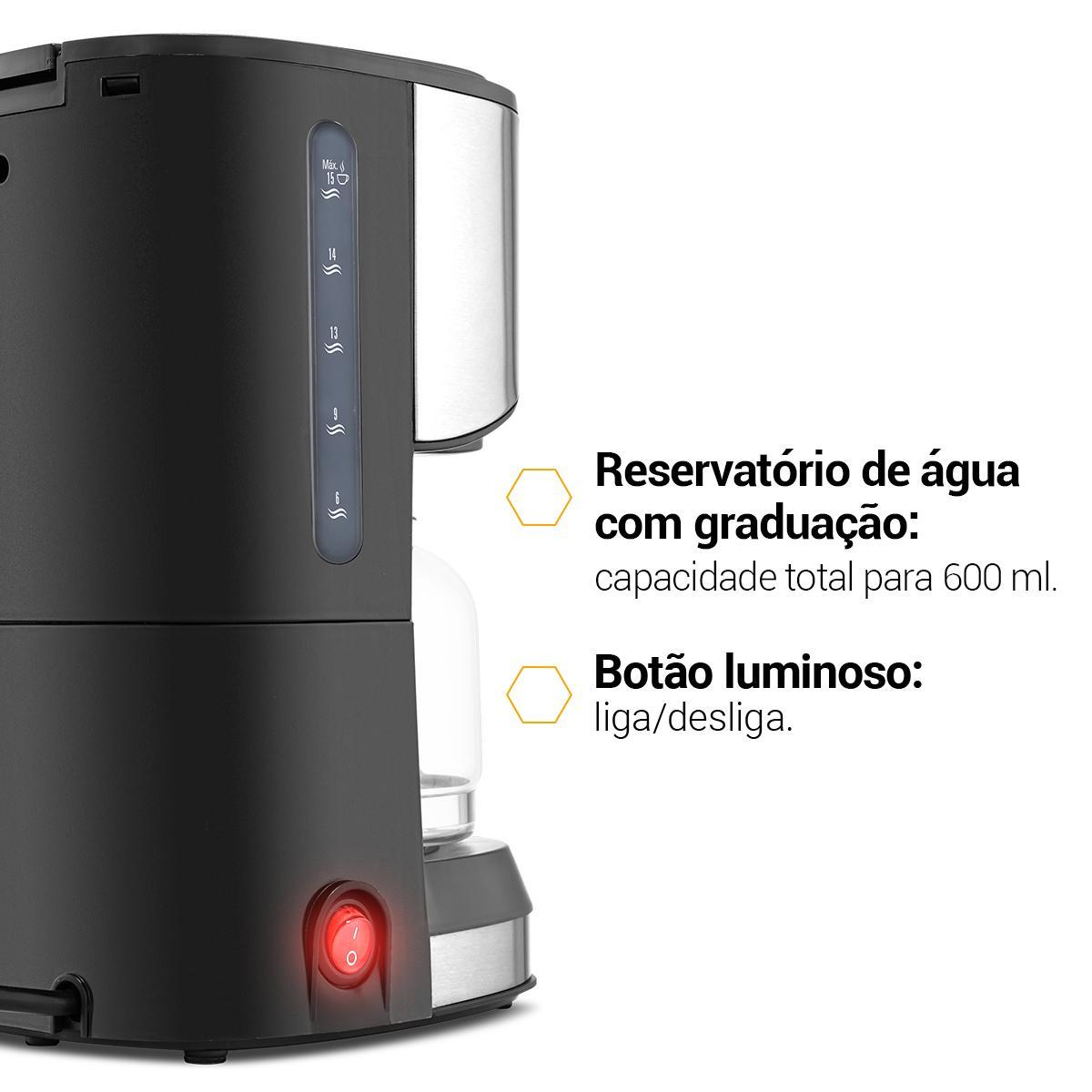 Cafeteira Philco 15 Cafezinhos 550W 600ml PCFE01