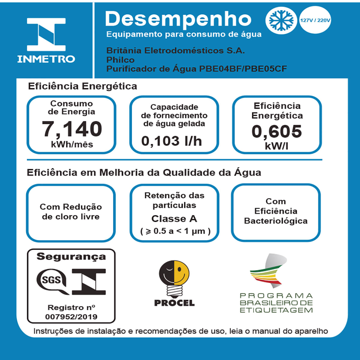 Purificador de Água Philco PBE04BF Àgua Natural e Gelada