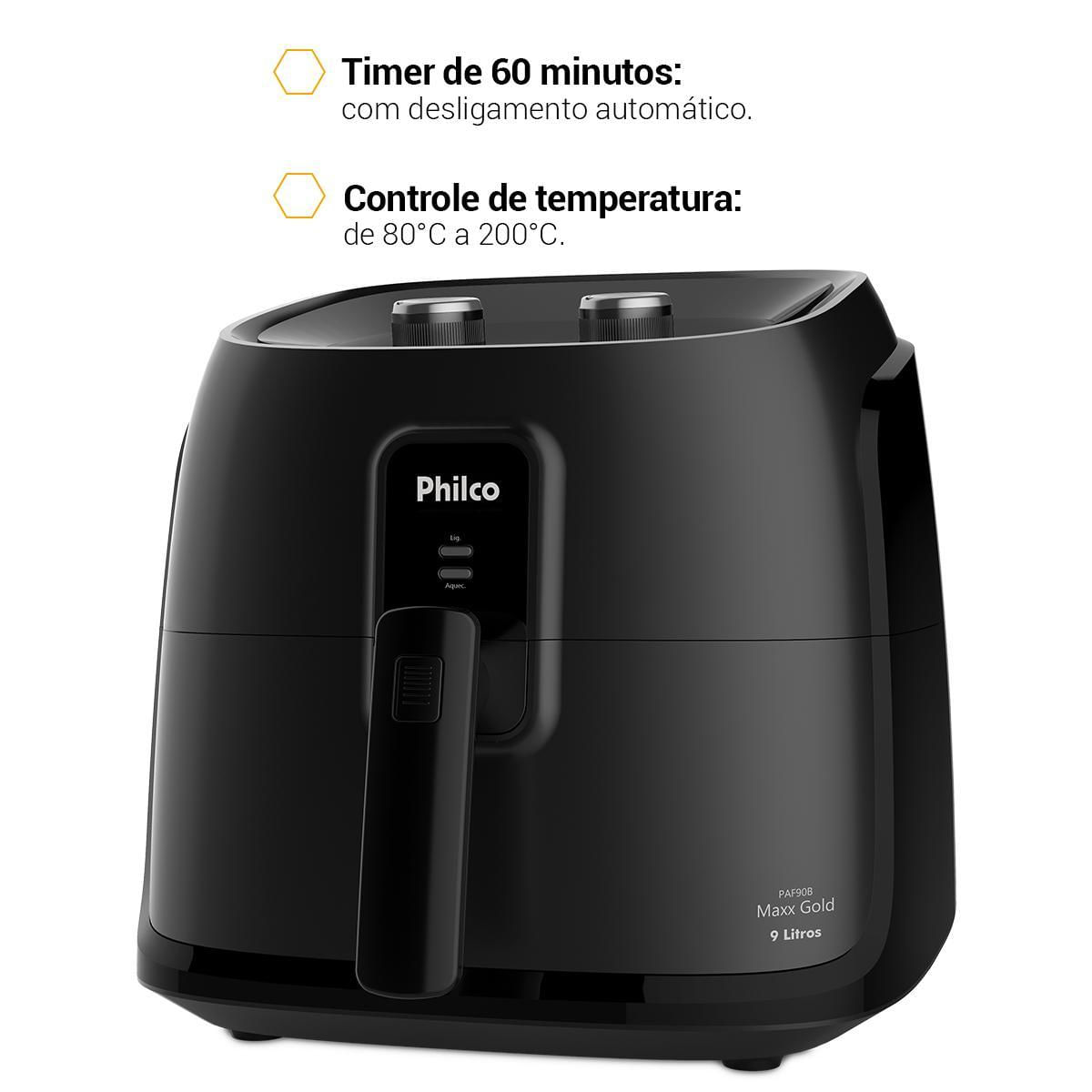Air Fryer Philco 9L 2000W Cesto Quadrado Gold PAF90B