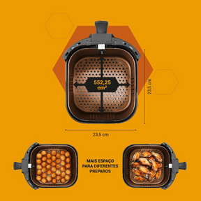 Air Fryer Philco 5,5L Cesto Quadrado 1500W PAF55A