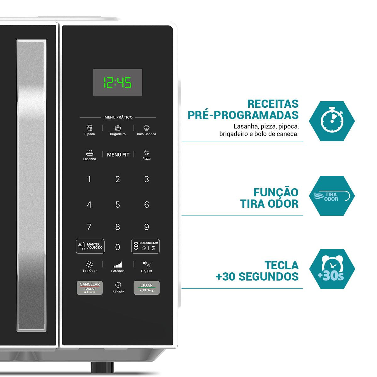 Micro-ondas 33L Philco Teclas Fáceis Limpa Fácil 1400W PM36