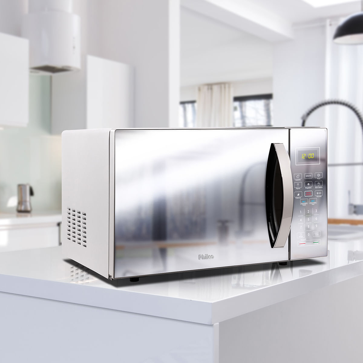 Micro-ondas Philco 26 litros Espelhado Branco