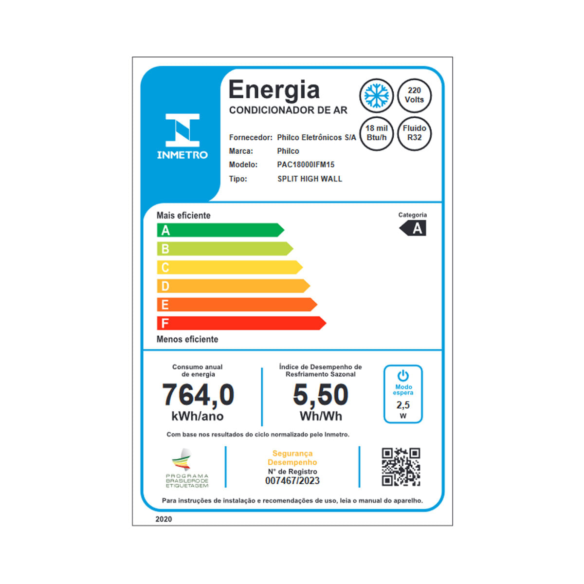 Ar-Condicionado Inverter 18000 BTU/h Philco Frio PAC18000IFM15