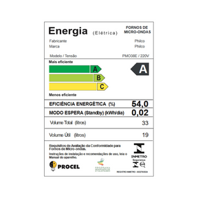 Micro-ondas 33L Philco Limpa Fácil PMO38E 1400W