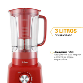 Liquidificador Philco PH900 Vermelho 1200W